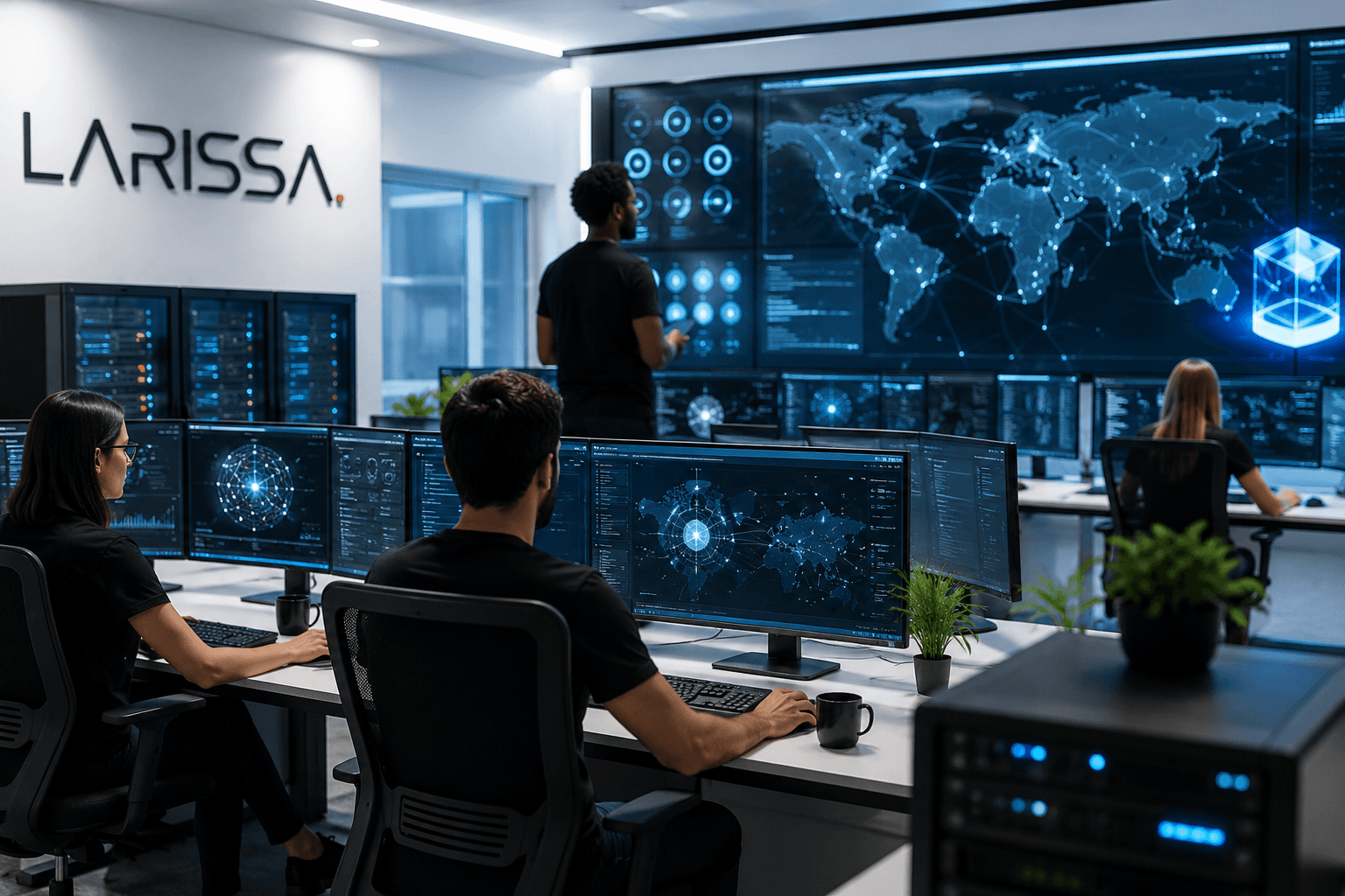men sitting in front of their laptop computer